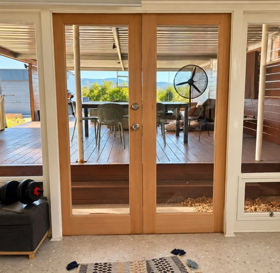 Real timber double doors supplied by Josh